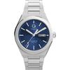 Мужские часы Timex Q Continental День-Дата 39 мм - Браслет из нержавеющей стали Синий циферблат Корпус