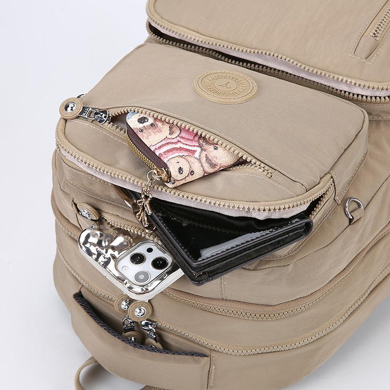 Large Capacity Backpack Multi-Layer Student Schoolbag Lightweight Nylon Backpack