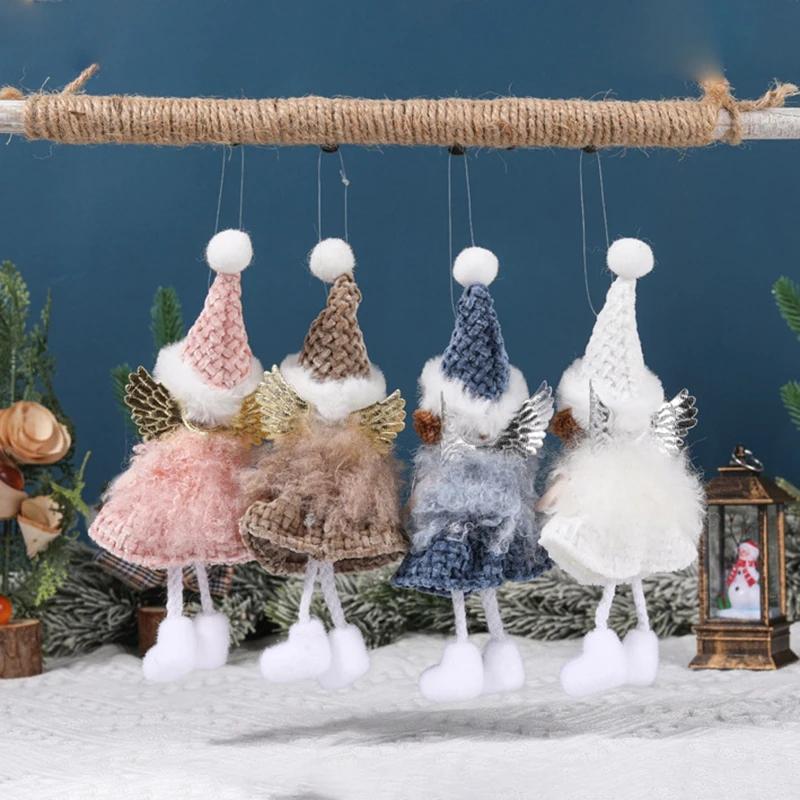 Новый Рождественский Ангел Кукла Подвеска Ангел Рождественская Елка Подвеска Плюшевые Подвесные Украшения Шармы Новогодние Подарки Рождественские Товары