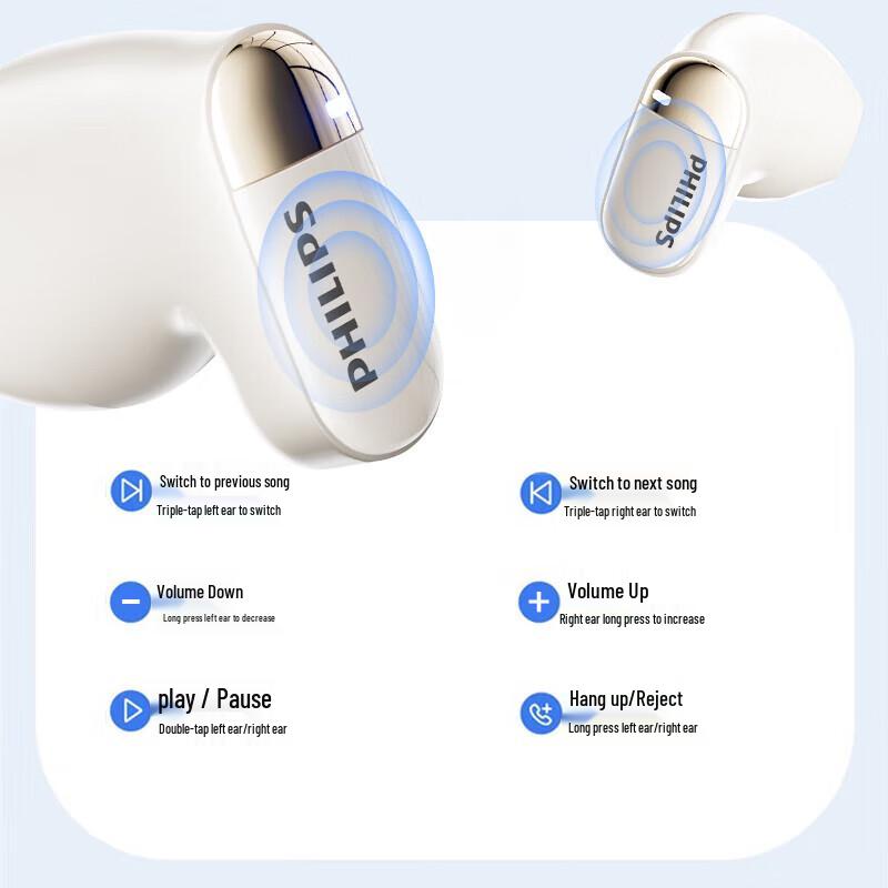 Philips TAT2169 True Wireless Half In-Ear Bluetooth Earbuds