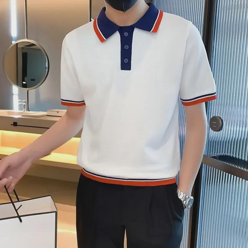 2023 Молодежная модная мужская летняя рубашка-поло в японском стиле