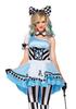 LEG AVENUE Psychedelic Alice Apron Dress with Choker and Headset Size Small Costume, Blue/Black, Women's,