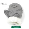1 Pair Children Winter Mittens Thick Plush-lined Windproof Cartoon Dinosaur Cold Weather Outdoor Gloves Adjustable Fasten Strap Anti-Slip Ski Gloves