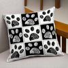 Cute Dog Paw Print Pillow Cover Zipper Removable Home Decor No Insert