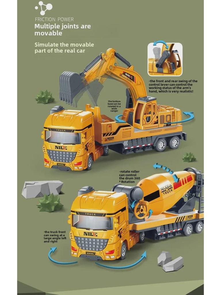 Большая игрушечная инерционная машина: Модели машин для инженерных и спасательных работ для мальчиков, транспортных, военных, пожарных и санитарных машин