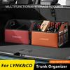 Car Trunk Storage Box, For LYNK&CO 01 02 03 05 06 07 08 09 10 Z10 Z20 900 2024 2025, Leather Folding Organizador Car Accessories