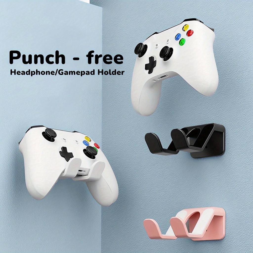 1pc Controller Wall Mount Holder For PS 5/PS 4/PS3/Switch Pro Strong Adhesive/Screw Upgraded Controller Stand Hanger With Anti-Slip Pad Universal