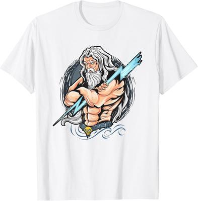 Zeus Lightning Graphic Tee - Mythical God Of Thunder Shirt
