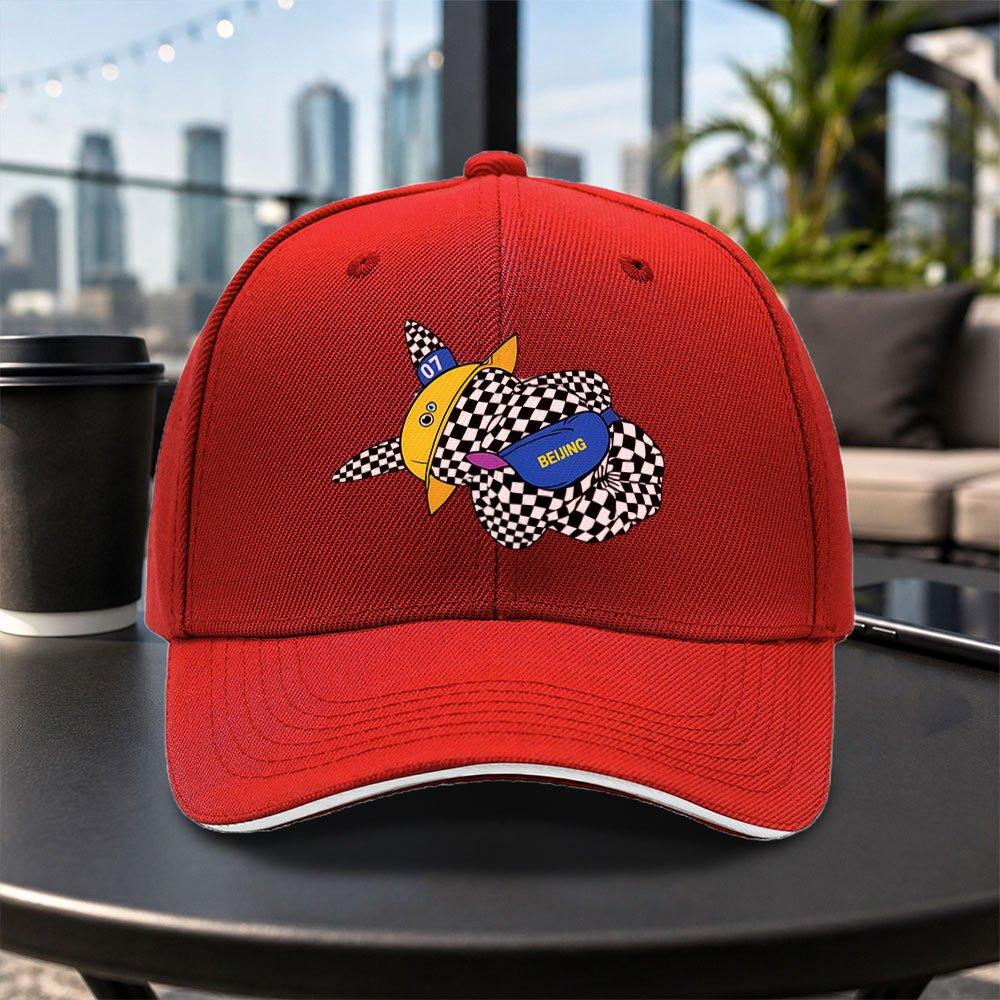 Beijing Plaid Duck Adjustable Baseball Cap Lightweight Unisex Fashion Hat for Sports Commute Parties Vacations