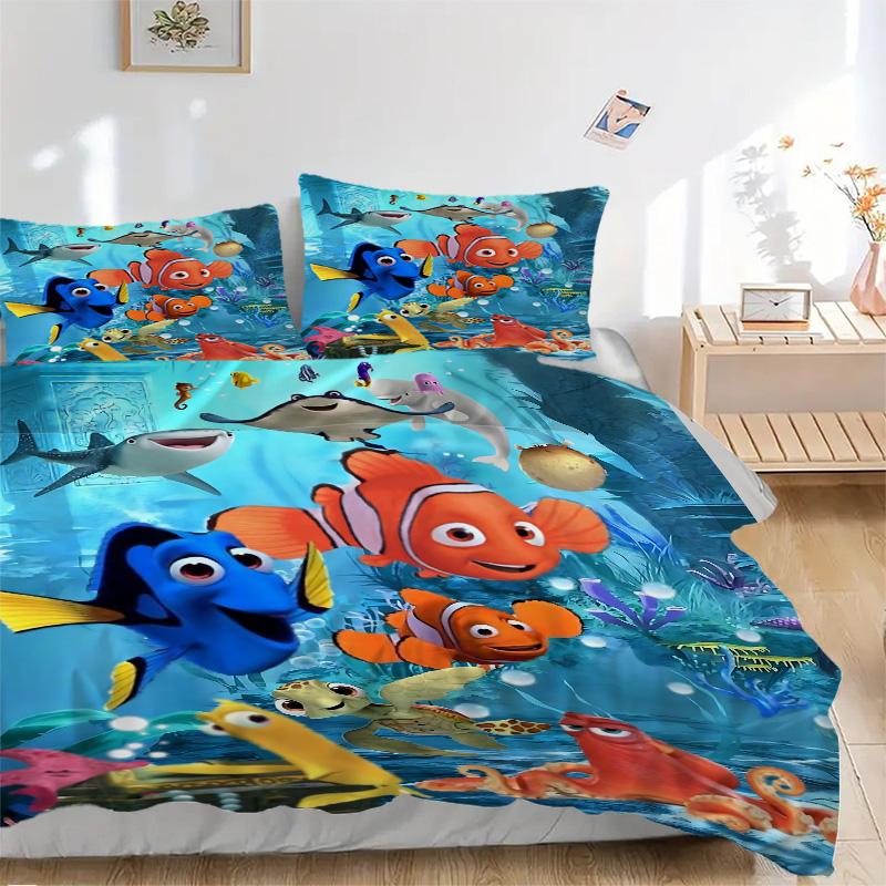Nemo Adventure Print 3Pcs Bedding Setduvet Cover With 2 Bedropillowcase Home Birthday Gift