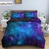 Galaxy Space Bedding Set 3D Universe Duvet Cover Psychedelic Quilt Cover with Zipper Queen Double Polyester Comforter Cover Kids