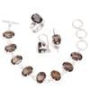 Smoky Quartz Gemstone Ethnic Style Jewelry Bracelet Set 7-8''