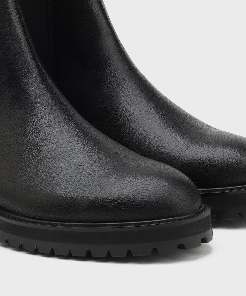 Firenze Atelier [Vibram] Round Toe Basic Chelsea Boots 9703 [Crack Black]