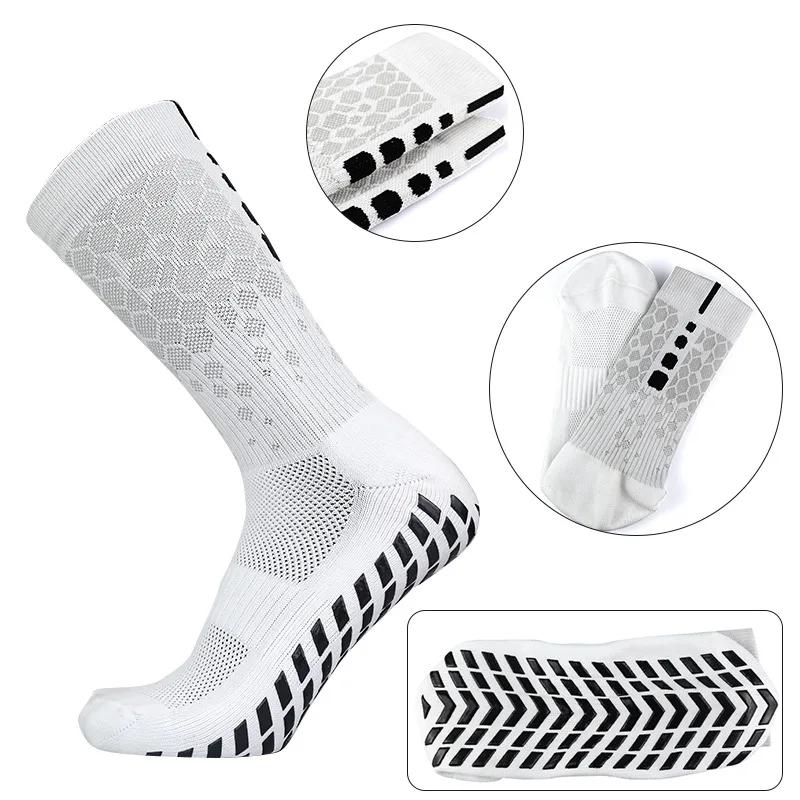 Professional Men Women Football Socks Honeycomb Graphics Breathable Sports Arrow Silicone Anti Slip Grip Soccer Socks