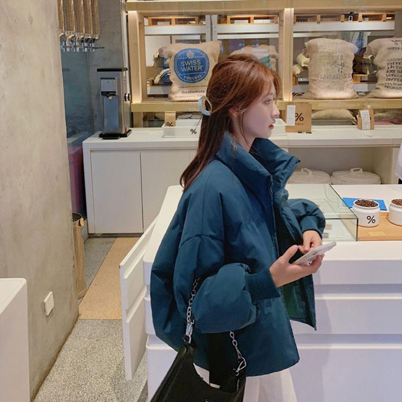 Зимняя хлопковая одежда Женская короткая короткая короткая мужская новая пуховая хлопковая студенческая куртка с воротником-стойкой Хлебная куртка