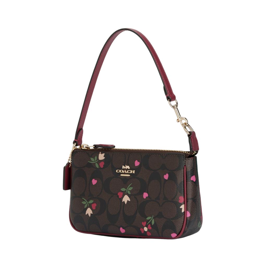 Coach Кожаная сумка на плечо, клатч-пошетт Nolita, маленькая женская, многоцветная, коричнево-бордовая C7659-IMBMC