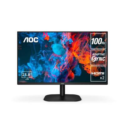 AOC Monitor Display x Blue Light Flicker Adaptive 3 года гарантии 24B2H2/11, 23,8 дюйма, 1920×1080@100 Гц, 1 мс(МПРТ), HDMI1.4 2, Сокращение, Бесплатно,