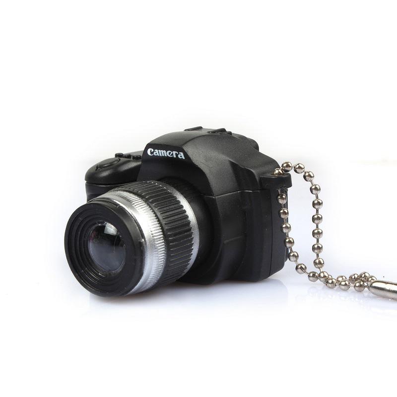DSLR Camera Keychain with LED Light and Sound - Creative Keyring Pendant Gift