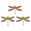 1/2/3Pcs Rusty Dragonfly Decoration Weather-proof 3D Metal Dragonfly Art Statue Indoor Outdoor Garden Patio Backyard Fence Wall Ornament