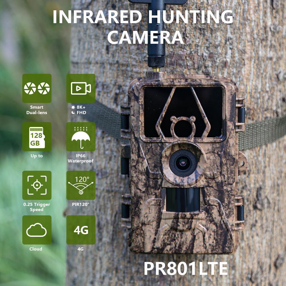 PR801LTE 4G HD Waterproof Infrared Hunting Camera with Remote Wireless Monitoring