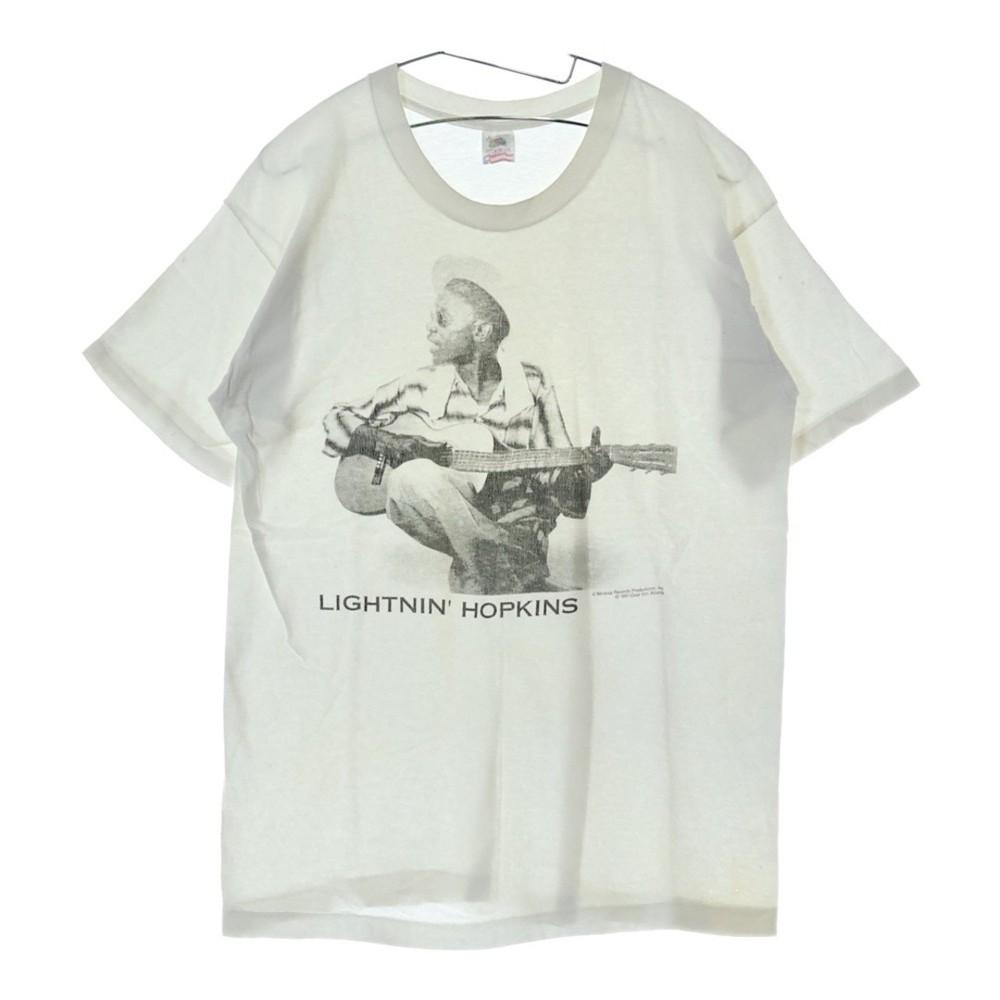 VINTAGE LIGHTNIN HOPKINS TEE Front Printed Short Sleeve T-Shirt Top White Used 0 Unisex T-Shirt
