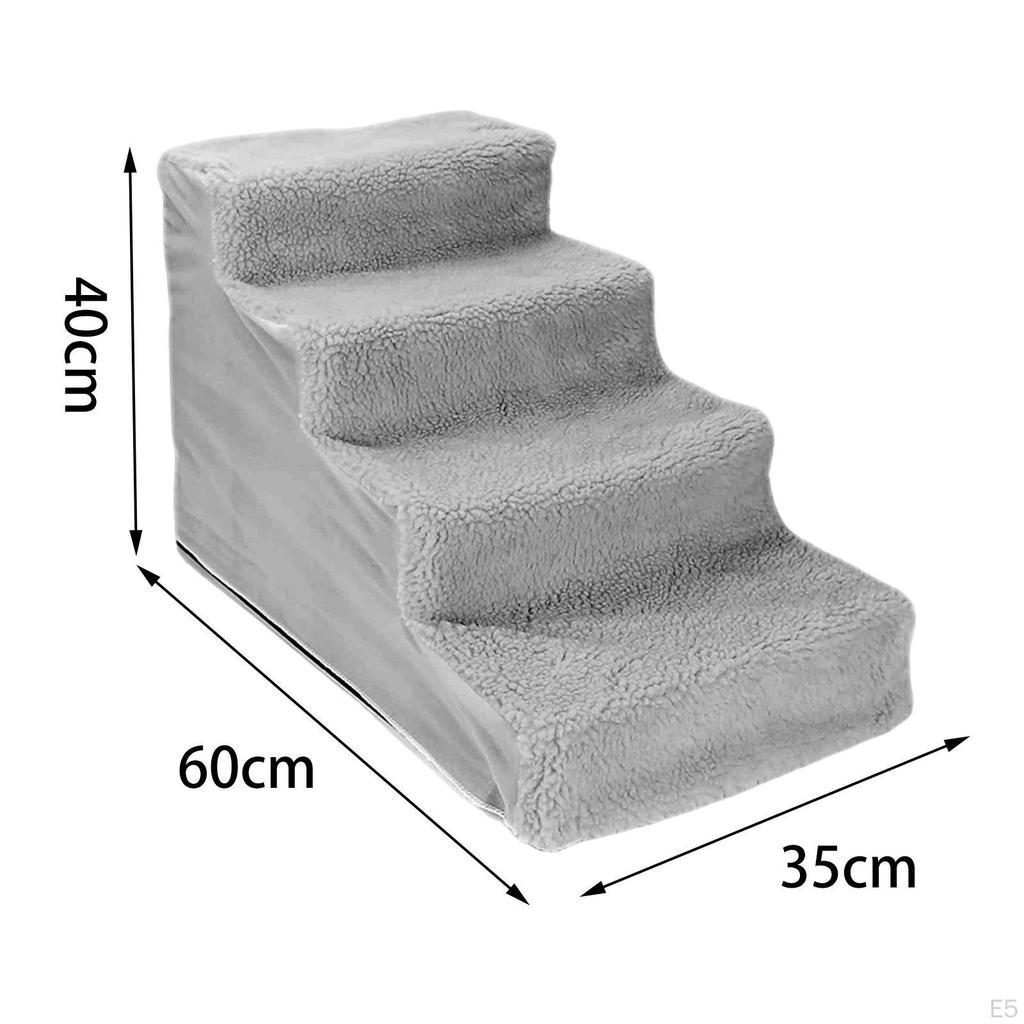 Лестница-пандус для собак, Альпинистская, Мягкое покрытие, Удобная съемная лестница, Моющаяся ступенька для питомца