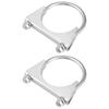 Hihaha 2 Pcs Round U Shape Muffler Exhaust Clamp Bolt Clip Universal Auto Truck Ship Inner Diameter 70mm Silver Tone