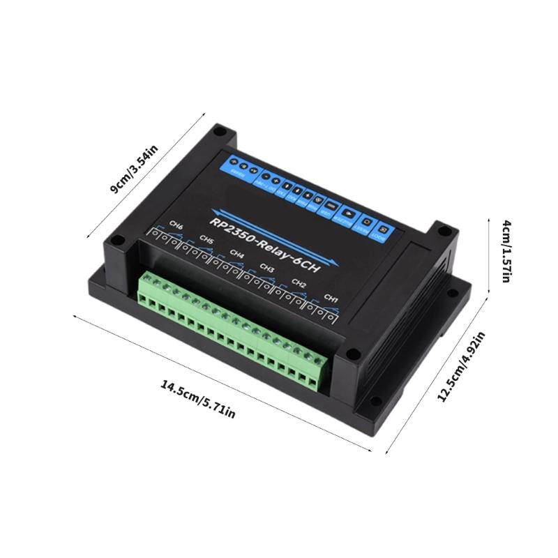 Rail Mount ABS Housing 6 Channel Relays Module Control Onboard for RS485 Interfaces Type C Port Industrial Module