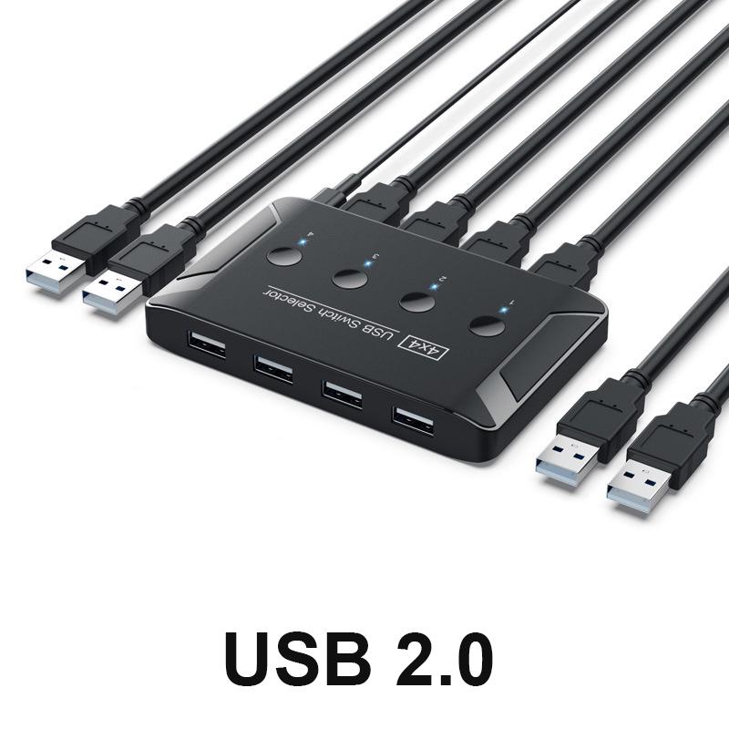 KVM-переключатель 4x4 USB 3.0 2.0 Переключатель Селектор Коробка 4 порта Общий доступ 4 устройства для Клавиатуры Мыши Сканера Принтера Kvm-переключатель Хаб