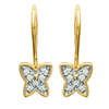 [K5150] - Gold Plated 'Butterflies' Earrings - White Gold - 14x5 Mm