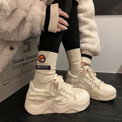 Весенне-осенние женские кроссовки, новая повседневная модная обувь, туфли для досок, корейский стиль, студенческая спортивная обувь с молниями, белые туфли