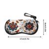 2D-Boho Floral Pattern Zipper Sunglasses Case, Decorative Mandala Print Eyewear Protective Holder, Vintage Flower Style Travel Glasses Storage Box