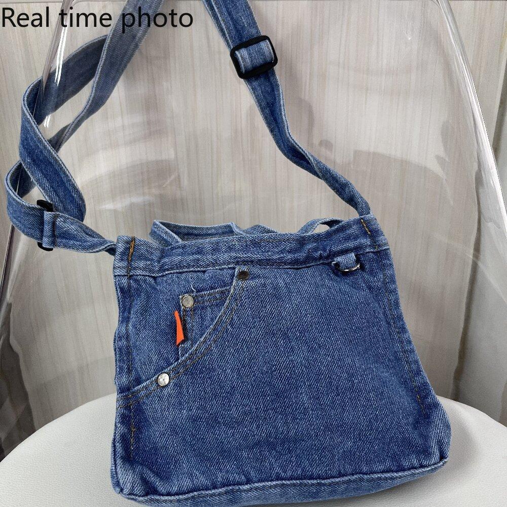 Женская сумка через плечо, Япония и Южная Корея, изысканная джинсовая сумка из стираного денима, художественный стиль, индивидуальность, креативность, портативная сумка, сумка через плечо