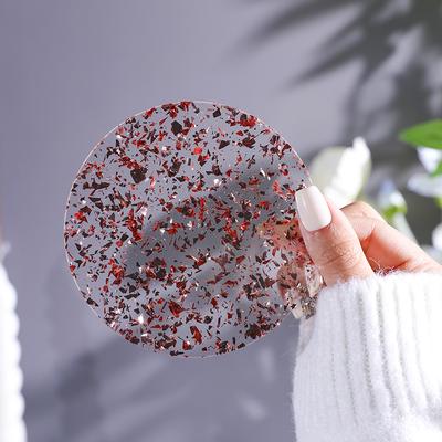 Акриловая подставка Ins Простая Прозрачная Золотая и Серебряная фольга Круглая подставка Кофейня Десертный магазин Креативное украшение Теплоизоляция Т