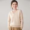 Women's V-Neck Loose Knit Cashmere Sweater - Autumn/Winter Style, Thick Long Sleeve, Slimming and Fashionable