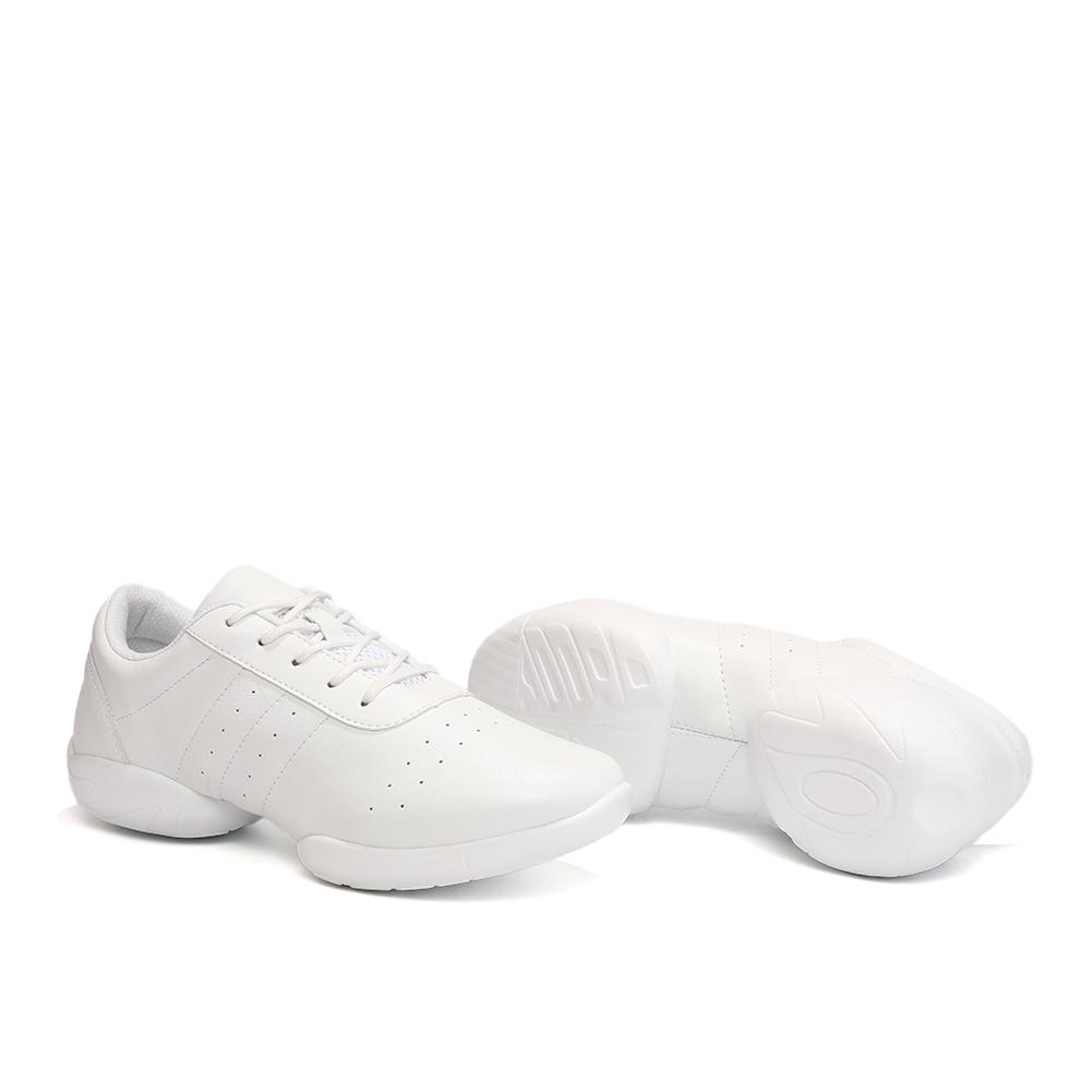 Женские взрослые джазовые танцевальные туфли для квадратного танца, белые кожаные спортивные туфли для женщин, повседневные кроссовки для бега, для улицы