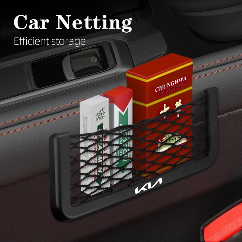 Для Kia Morning Picanto Ray Sorento XCeed Soul Cerato Venga C Автомобильная сетчатая сумка для хранения Фиксируется волшебной липучкой Карман-органайзер в салон hbsp50