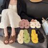 Пушистые тапочки на плоской подошве для женской уличной обуви 2025 новый осенне-зимний толстоподошвенный домашний мягкий пушистый хлопок