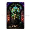 Retro Church Of Cthulhu Stained Glass Window With Hp Lovecraft Metal Sign Painting Club Club Bar Print Pub Mural Tin Sign Poster
