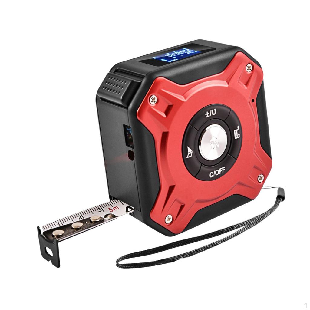 2 в 1 рулетка с подсветкой 131 фут дальномер и 16 футов ручной измеритель черный и