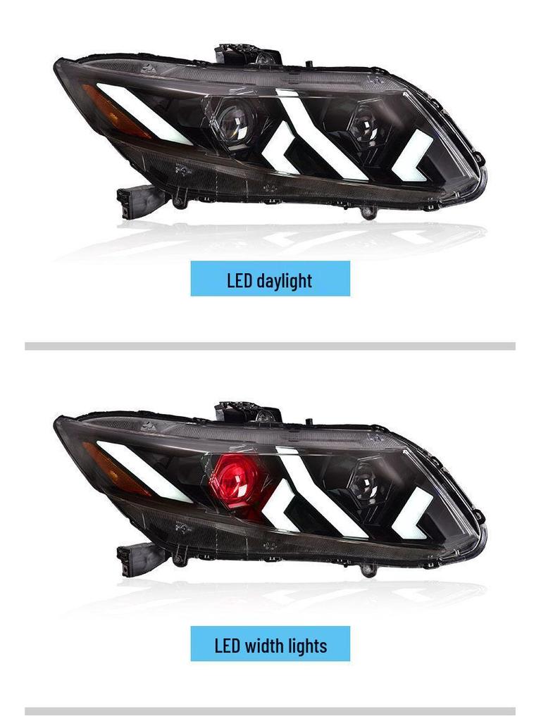 Honda Civic 9th Gen (2012-2015) LED Headlight Assembly: Dynamic DRL & Sequential Turn Signals