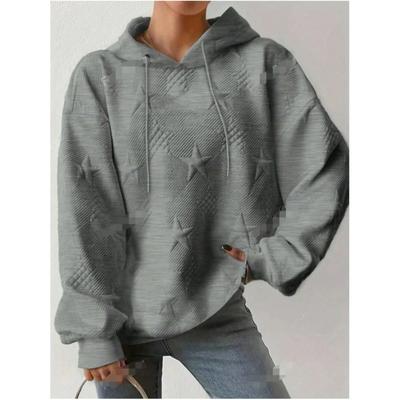 Женская весенне-осенняя однотонная повседневная удобная толстовка, темпераментный пуловер с капюшоном
