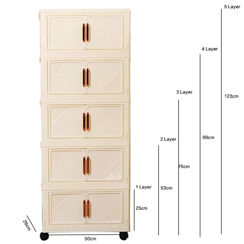 Large Capacity Wardrobe Storage Box Plastic Multi-Layer Storage Locker Bedroom