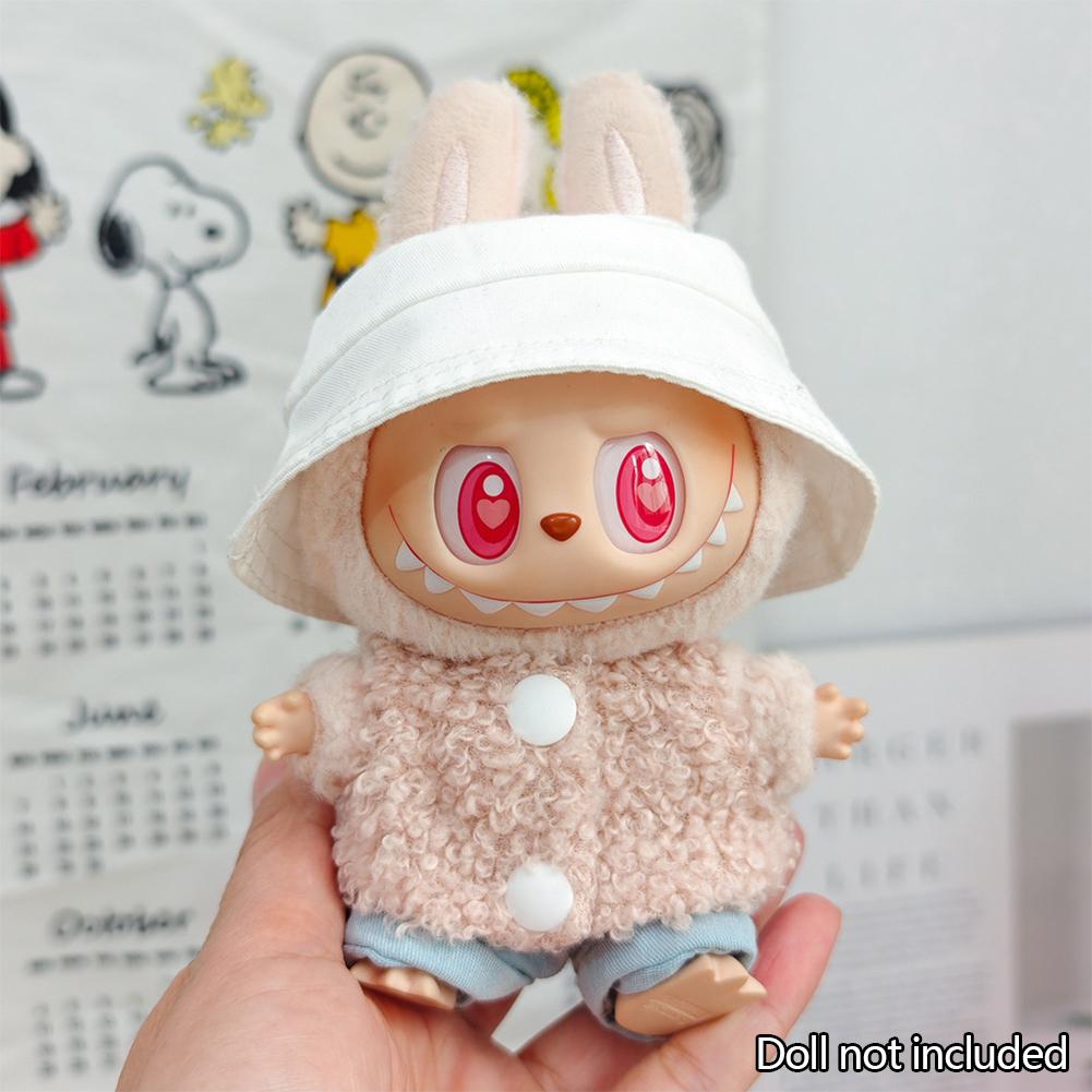 For 17cm Labubu Doll Clothes Fashion Clothes Hoodies Doll Clothes Color Match Hoodies Dolls Accessories Cute Decoration Little Cloths