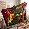 Cristiano Ronaldo Personalized Fleece Blanket With Football Logo, Custom Name Text Soft Warm Home Throw Blanket