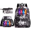 Teen Animation Backpack Elementary School Student Fashion School Bag Three-piece Set