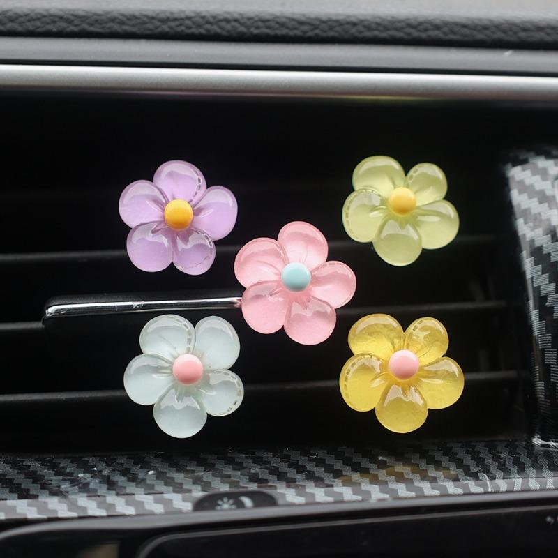 Автомобильный воздухозаборник Декоративный зажим Daisy Auto Air Conditioner Vent Crystal Daisy Смола Украшения для салона автомобиля DIY Декор Аксессуары