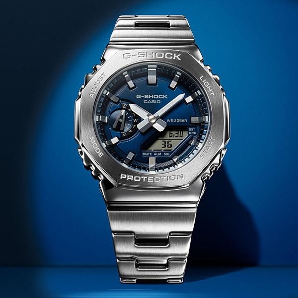 Casio Мужские часы G-SHOCK GM-2110D-2BJF [G-SHOCK цифровая аналоговая комбинированная модель] круглые серебристые