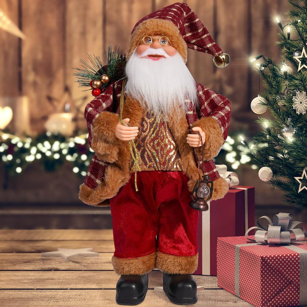 12-inch Cute Santa Claus Plush Toy - Christmas Window Display Ornament