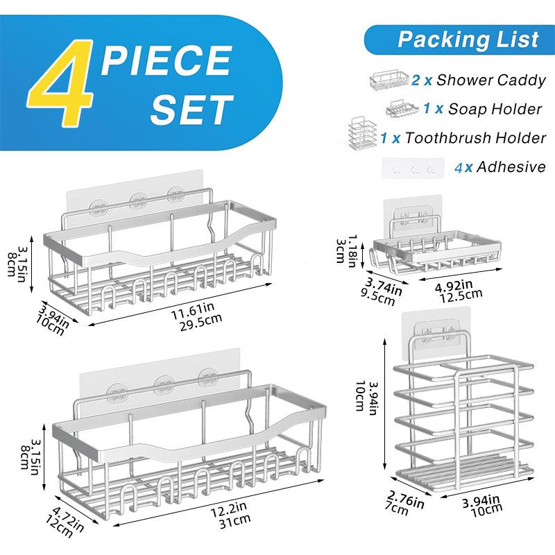 Настенная полка-органайзер для ванной комнаты без сверления